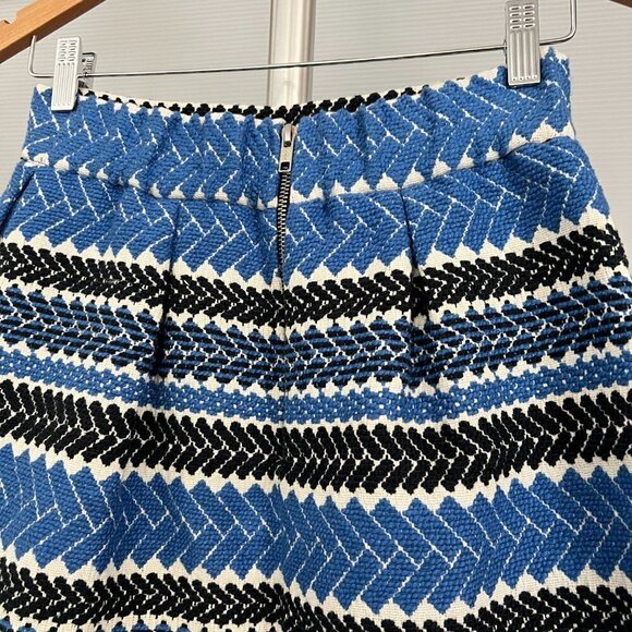 Anthro Nomad Norman Carper Textural Herringbone Stripe Mini Skirt POCKETS! Sz S - Picture 7 of 14